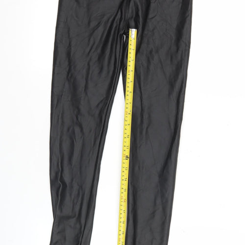 Outrageous Fortune Womens Black Faux Leather Leggings Size 6