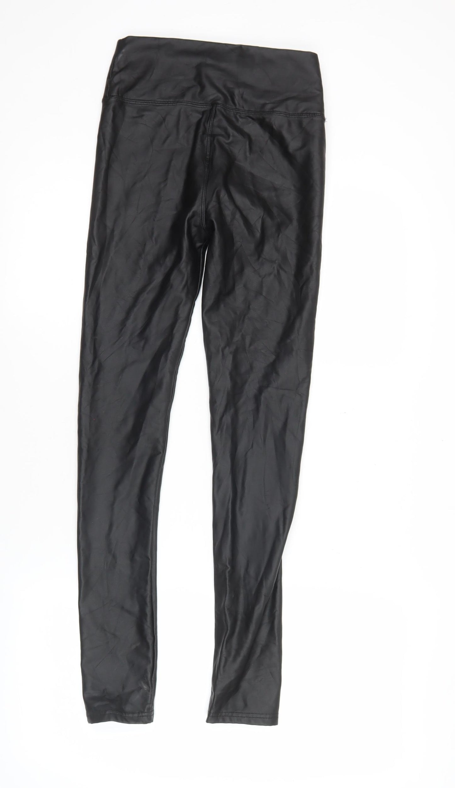Outrageous Fortune Womens Black Faux Leather Leggings Size 6