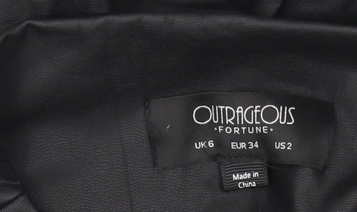 Outrageous Fortune Womens Black Faux Leather Leggings Size 6