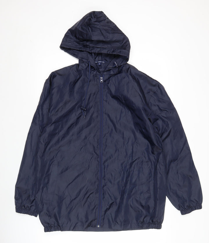Forever 21 Men’s Blue Hooded Windbreaker Jacket Size M Lightweight