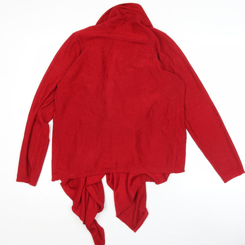 Bm Women’s Red Wrap Cardigan Jumper Size M Acrylic Knit