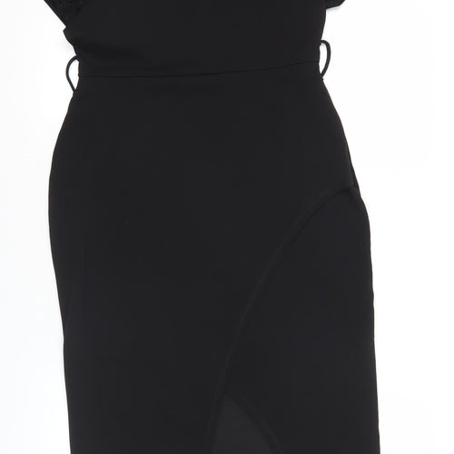 Lipsy Women’s Black Lace Sheath Dress Size 10 Cocktail Knee Length