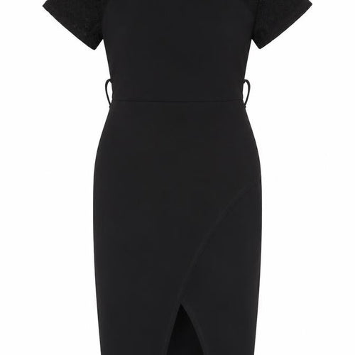 Lipsy Women’s Black Lace Sheath Dress Size 10 Cocktail Knee Length