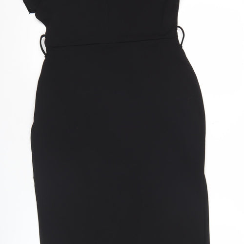 Lipsy Women’s Black Lace Sheath Dress Size 10 Cocktail Knee Length