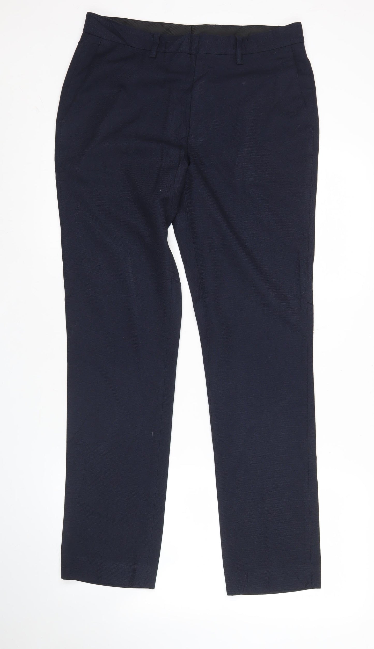 Topman Men’s Blue Slim Fit Dress Trousers 30R Polyester Viscose