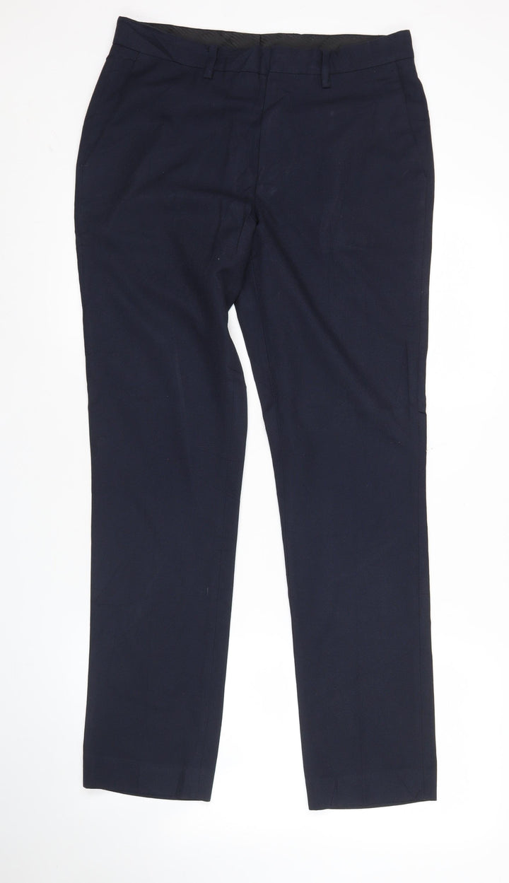 Topman Men’s Blue Slim Fit Dress Trousers 30R Polyester Viscose
