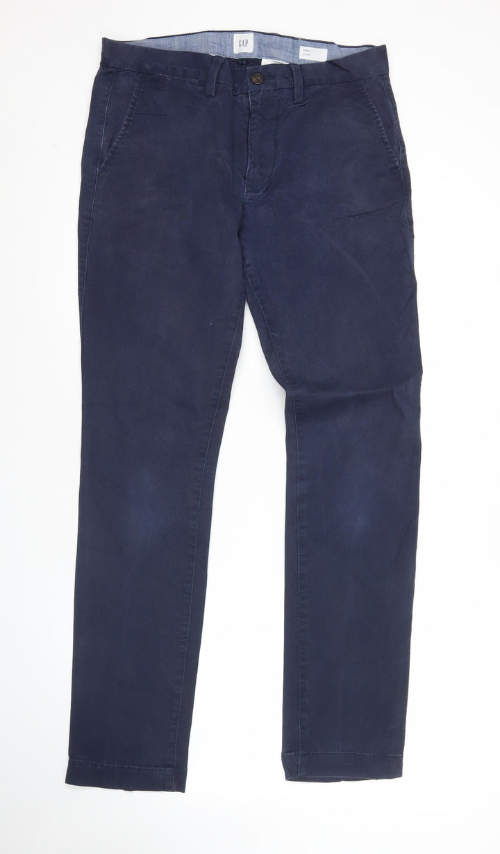 GAP Mens Blue Chino Skinny Trousers 30W x 32L Cotton Elastane