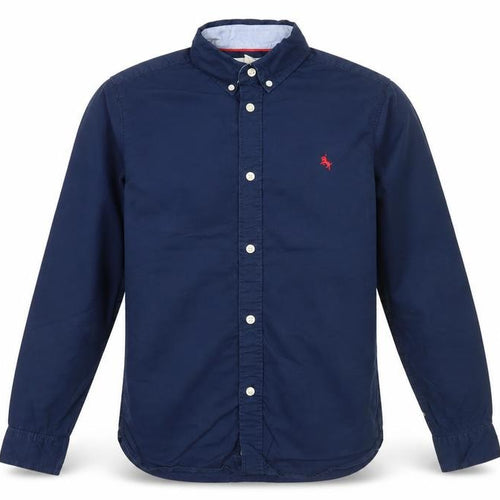 L.O.G.G Boys Blue Button-Down Cotton Shirt 13 Years Long Sleeve