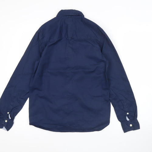 L.O.G.G Boys Blue Button-Down Cotton Shirt 13 Years Long Sleeve