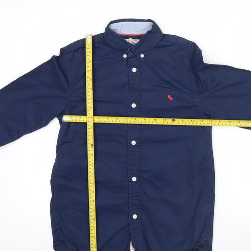 L.O.G.G Boys Blue Button-Down Cotton Shirt 13 Years Long Sleeve