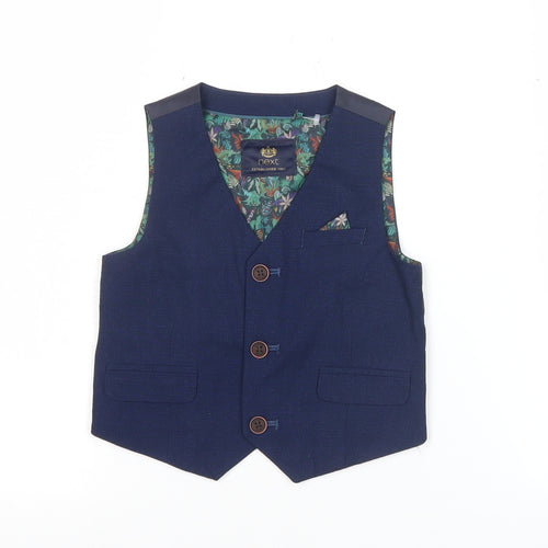 Next Boys Blue Waistcoat 2XS Formal Wedding Party Suit Vest