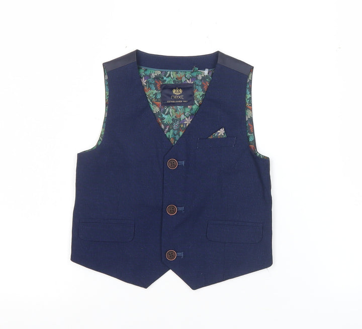 Next Boys Blue Waistcoat 2XS Formal Wedding Party Suit Vest