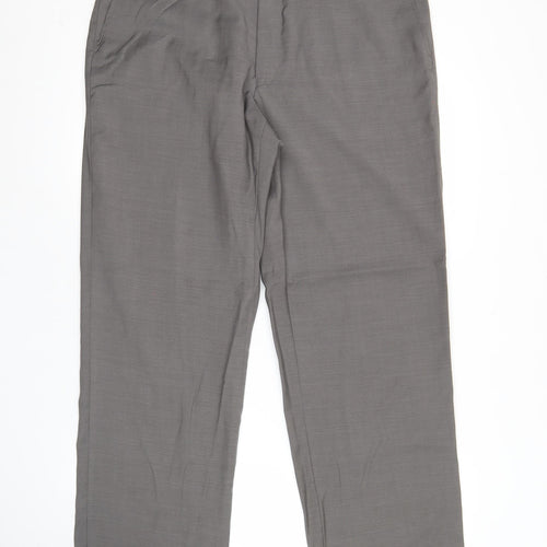 Marks and Spencer Men's Beige Wool Dress Trousers 36W 29L Classic Fit