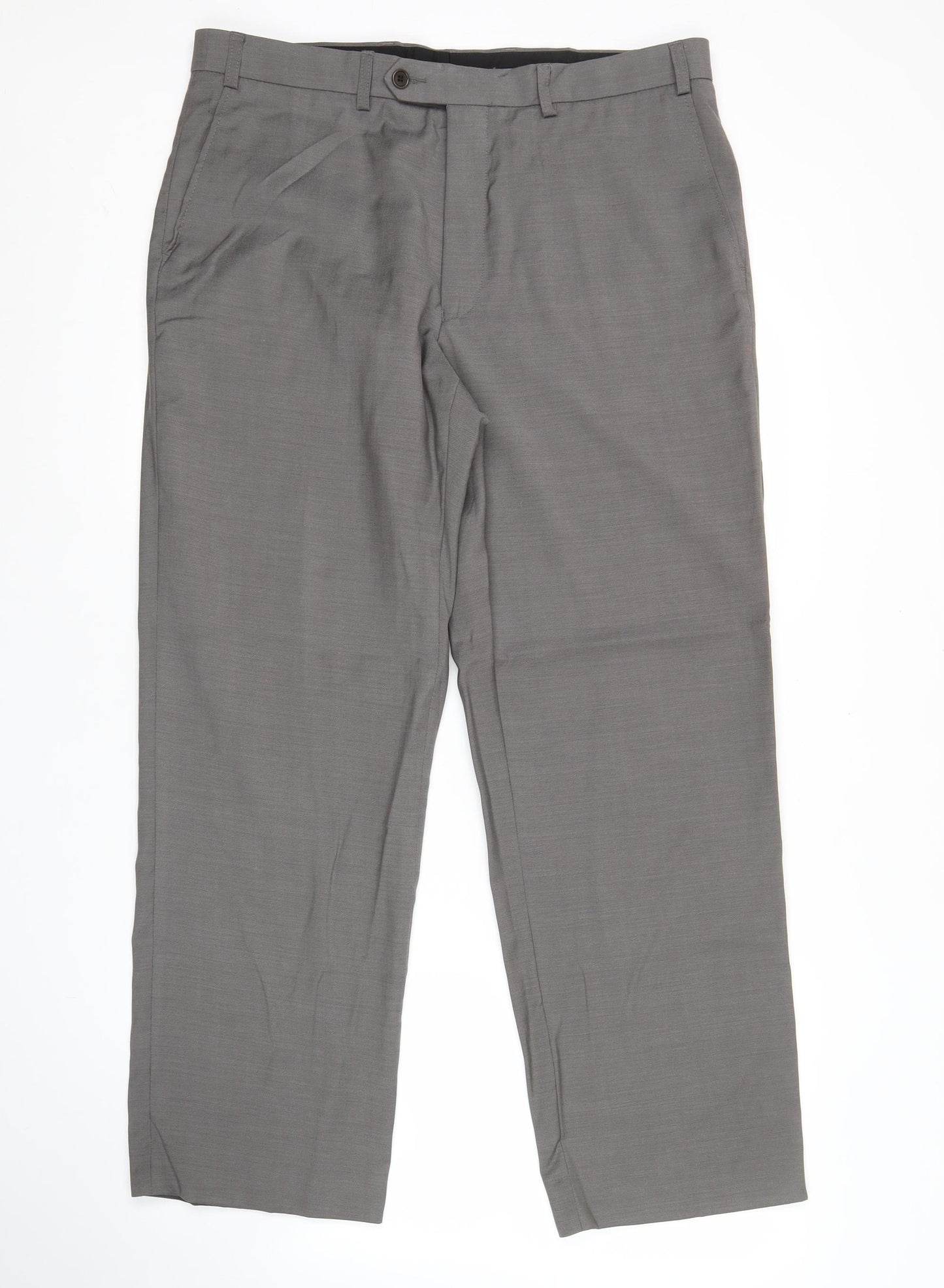 Marks and Spencer Men's Beige Wool Dress Trousers 36W 29L Classic Fit
