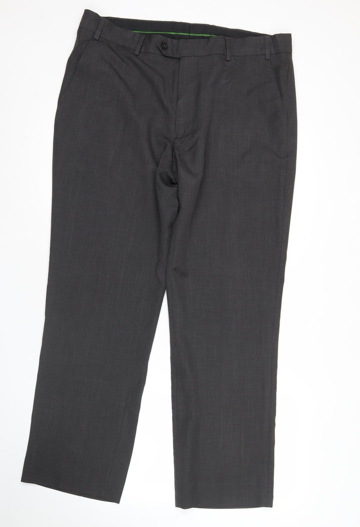 F&F Men’s Black Dress Pants Size 38x31 Regular Fit Trousers