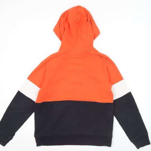 Abercrombie Kids Boys Orange Black Colourblock Pullover Hoodie 9 Years
