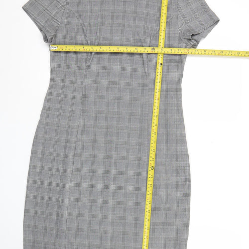 Apricot Women’s Grey Check Sheath Dress Size 12 Workwear