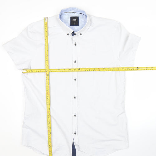 Burton Menswear London Mens White Short Sleeve Button-Up Shirt L