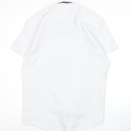 Burton Menswear London Mens White Short Sleeve Button-Up Shirt L