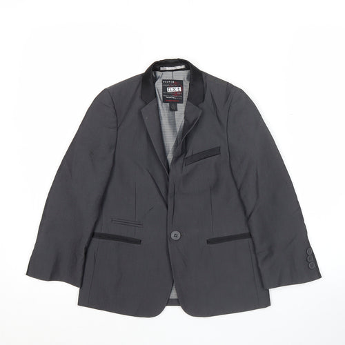 Next Boys Grey Suit Jacket 6 Years Regular Fit Single Breasted Formal Blazer