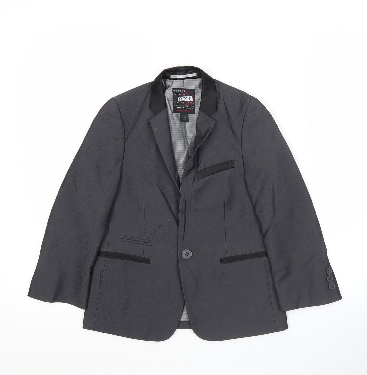 Next Boys Grey Suit Jacket 6 Years Regular Fit Single Breasted Formal Blazer
