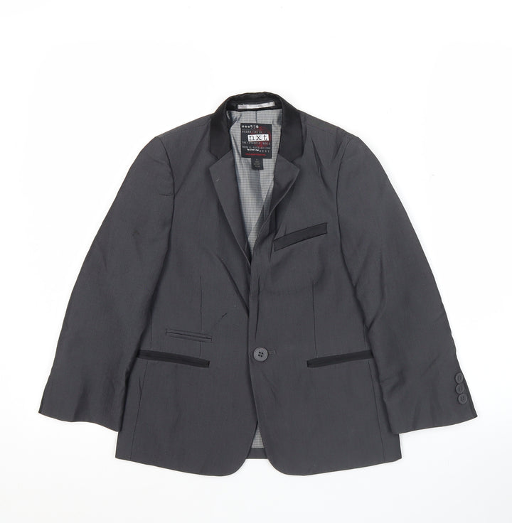 Next Boys Grey Suit Jacket 6 Years Regular Fit Single Breasted Formal Blazer