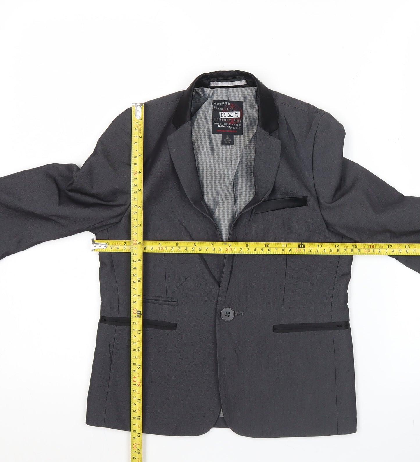 Next Boys Grey Suit Jacket 6 Years Regular Fit Single Breasted Formal Blazer