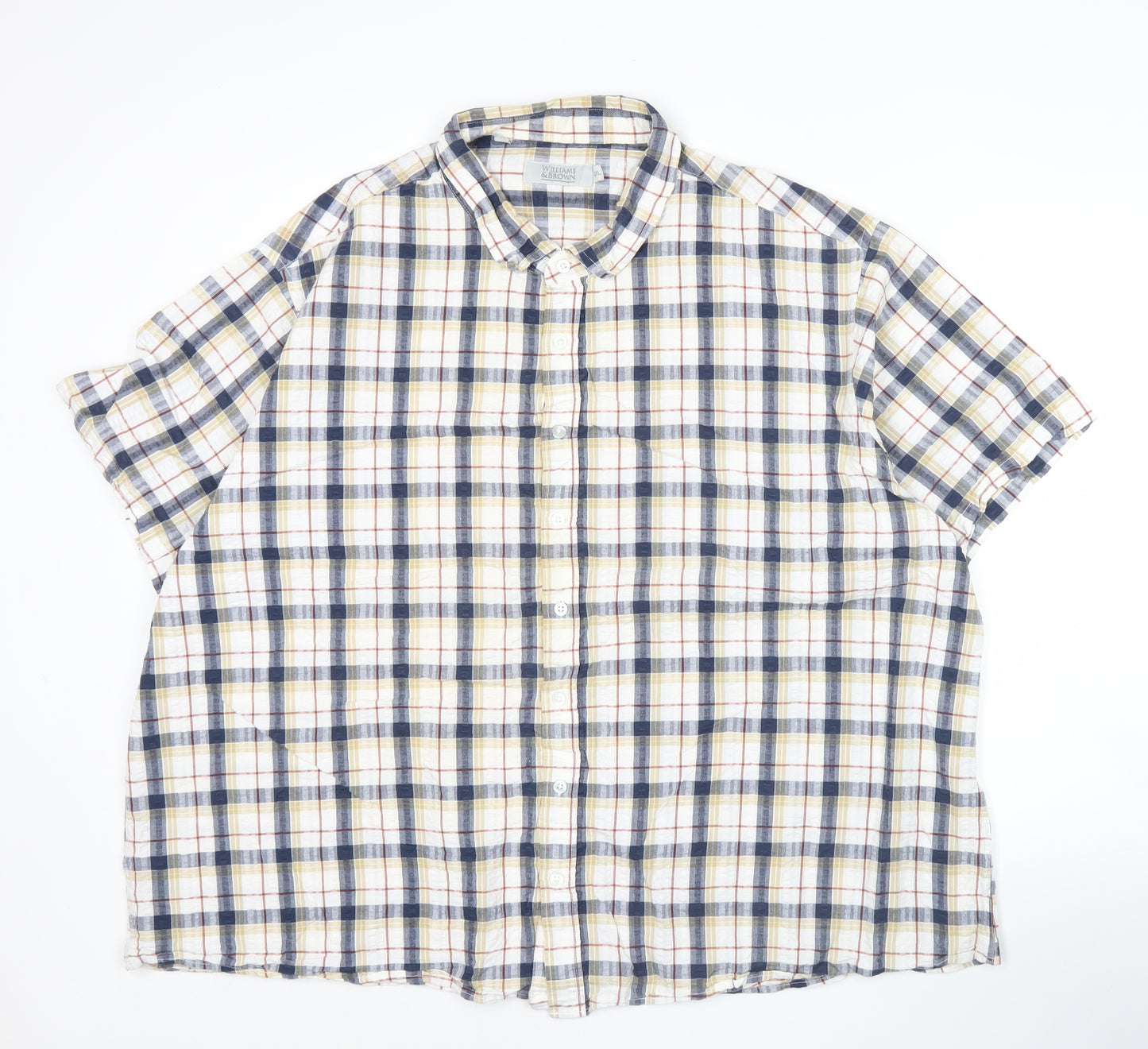 Williams & Brown Men's XL Multicoloured Plaid Short Sleeve Cotton Shirt