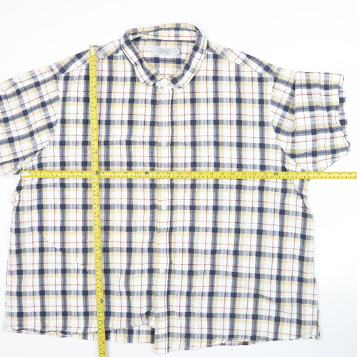 Williams & Brown Men's XL Multicoloured Plaid Short Sleeve Cotton Shirt