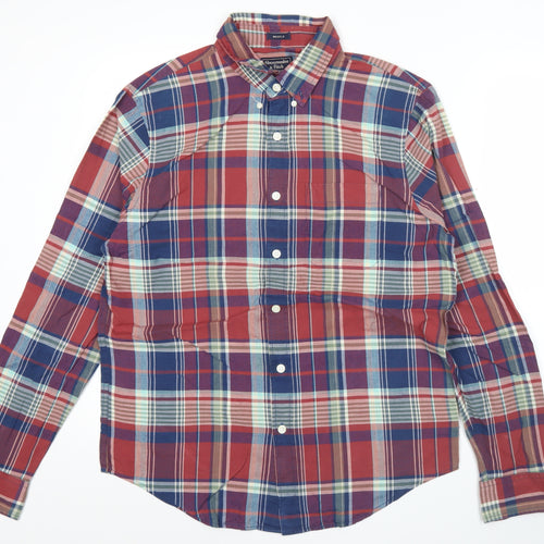 Abercrombie & Fitch Mens Multicoloured Plaid Button-Up Shirt L Long Sleeve