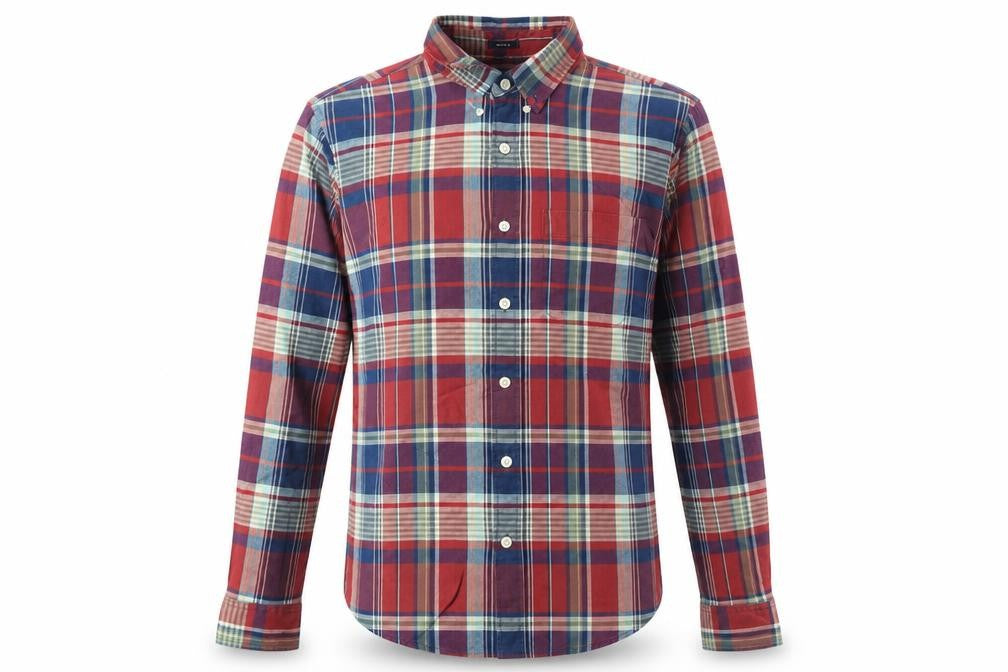 Abercrombie & Fitch Mens Multicoloured Plaid Button-Up Shirt L Long Sleeve