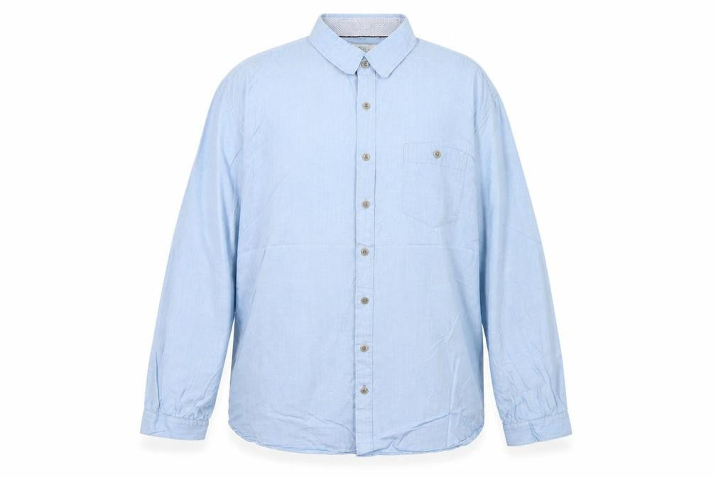 Front view of Williams & Brown Men's Blue XL Button-Up Long Sleeve Shirt