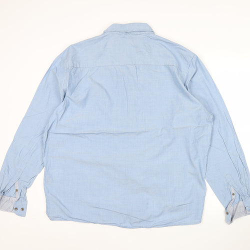 Williams & Brown Men's Blue XL Button-Up Long Sleeve Shirt