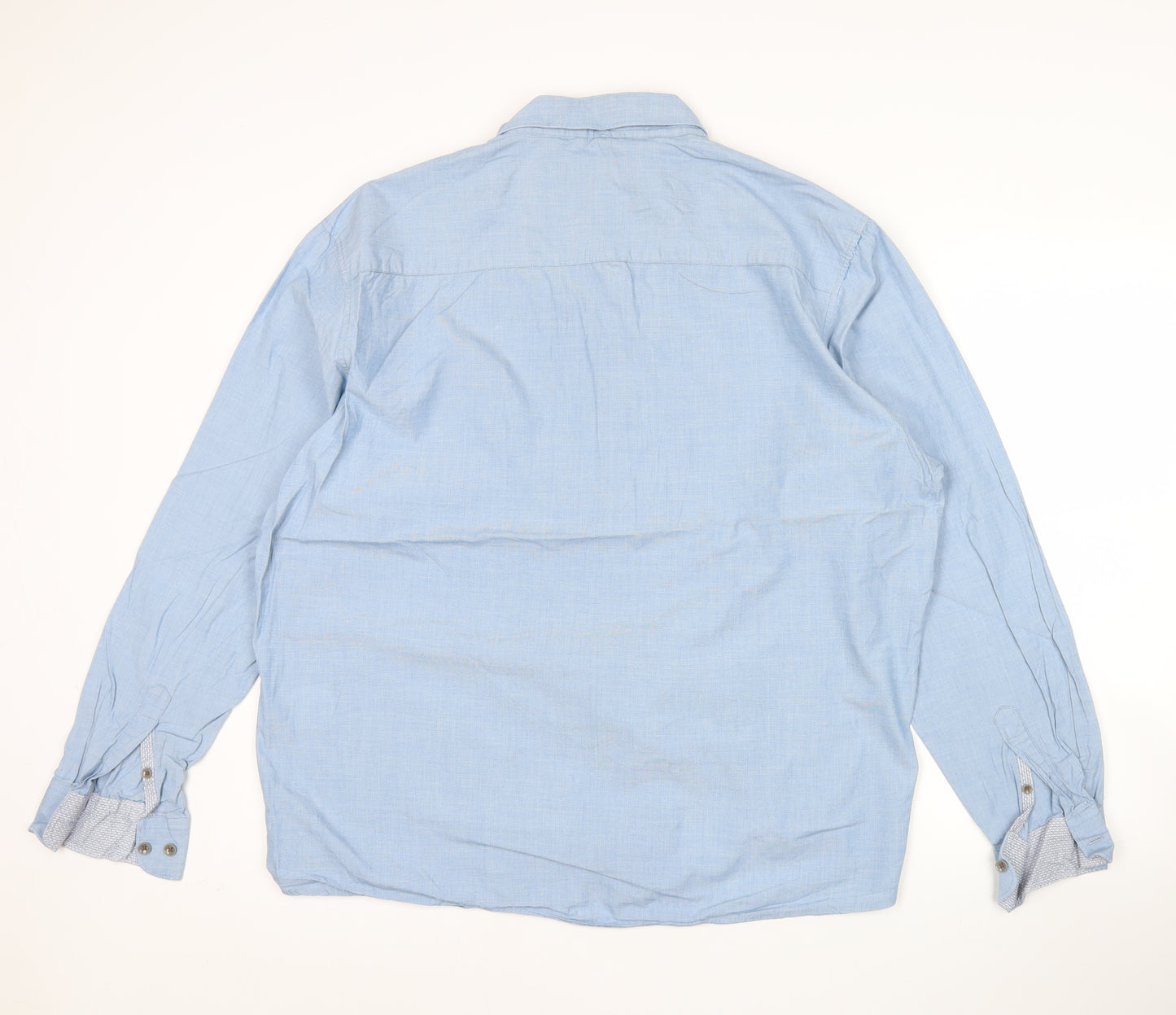 Williams & Brown Men's Blue XL Button-Up Long Sleeve Shirt