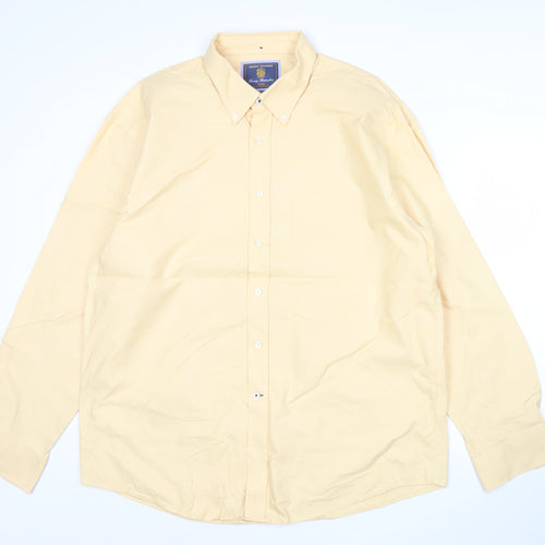 Brook Taverner Men’s Beige 2XL Button-Up Cotton Shirt Long Sleeve