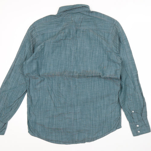 INC International Concepts Men's Green Medium Button-Up Cotton Shirt