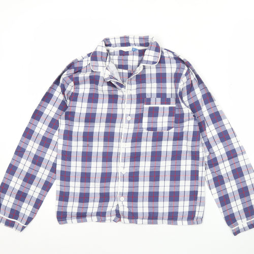 John Lewis Boys Blue Check Cotton Pyjama Top 11 Years Long Sleeve Button