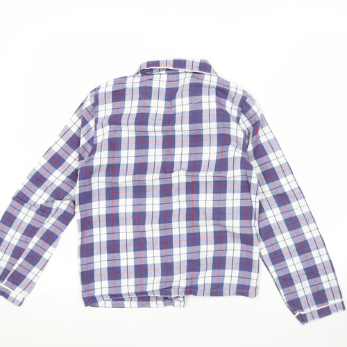 John Lewis Boys Blue Check Cotton Pyjama Top 11 Years Long Sleeve Button