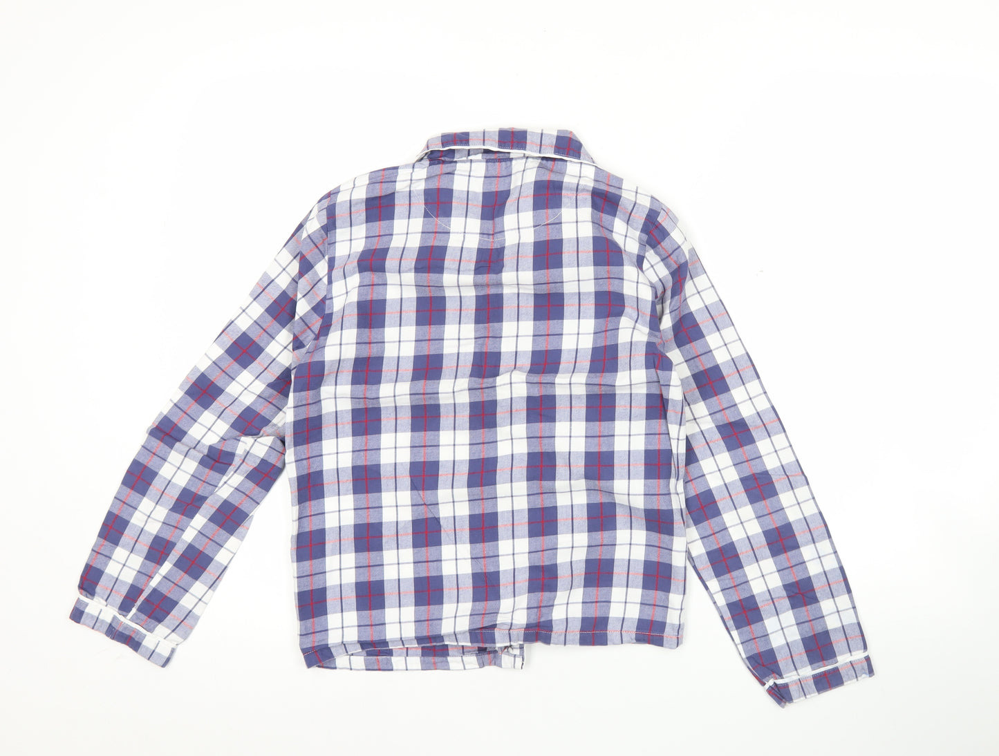 John Lewis Boys Blue Check Cotton Pyjama Top 11 Years Long Sleeve Button