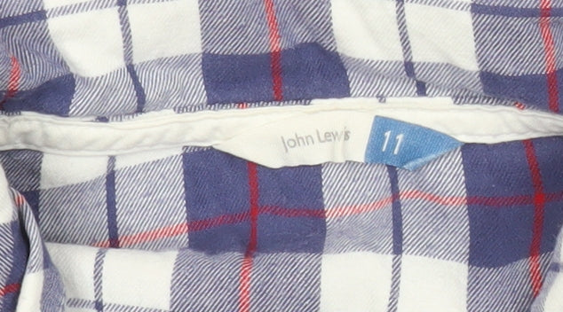 John Lewis Boys Blue Check Cotton Pyjama Top 11 Years Long Sleeve Button