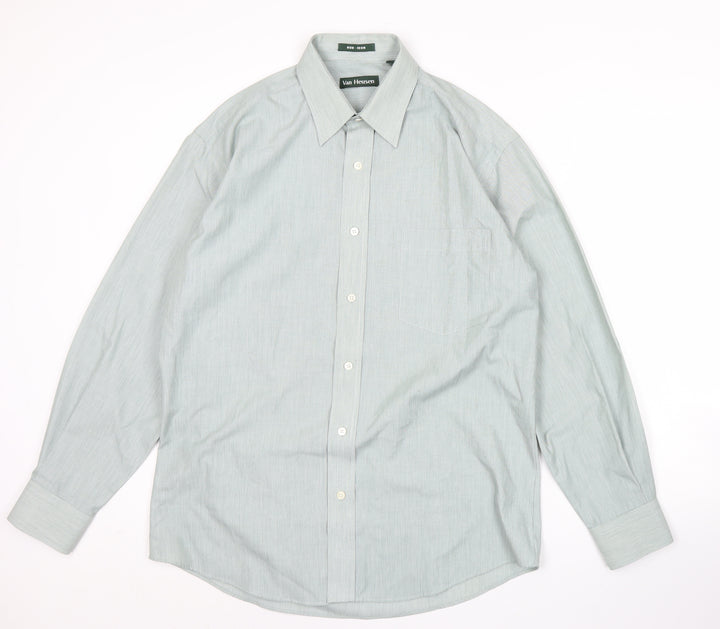 Van Heusen Men’s Green 15.5in Long Sleeve Button-Up Shirt