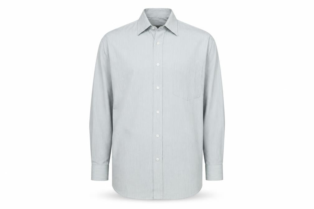 Front view of Van Heusen Men’s Green 15.5in Long Sleeve Button-Up Shirt