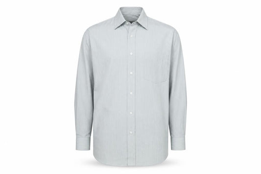 Front view of Van Heusen Men’s Green 15.5in Long Sleeve Button-Up Shirt