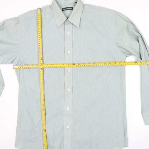Van Heusen Men’s Green 15.5in Long Sleeve Button-Up Shirt