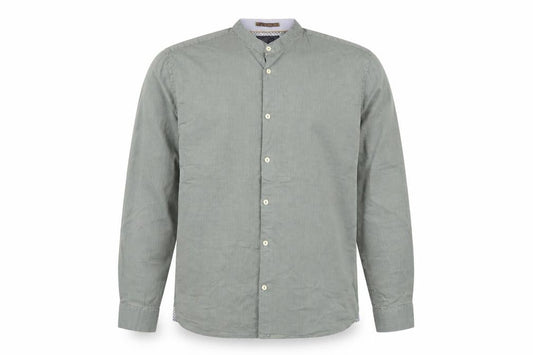 Front view of No Excess Men's Green XL Long Sleeve Button-Up Casual Shirt