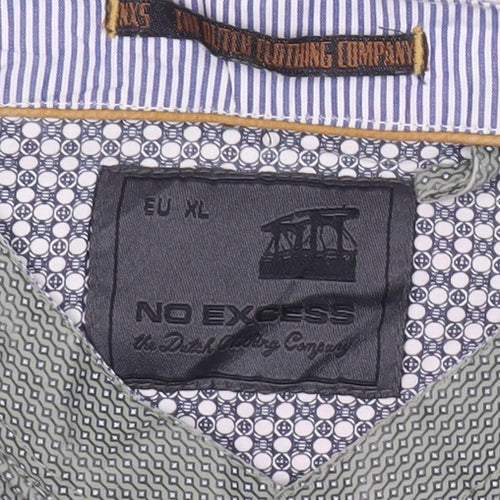 No Excess Men's Green XL Long Sleeve Button-Up Casual Shirt