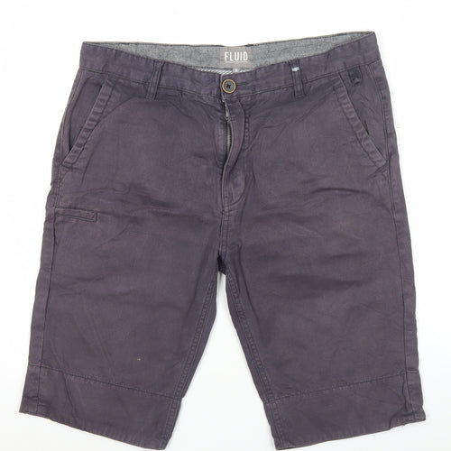 Fluid Men’s Purple Chino Shorts Size M 32in Cotton Summer Casual