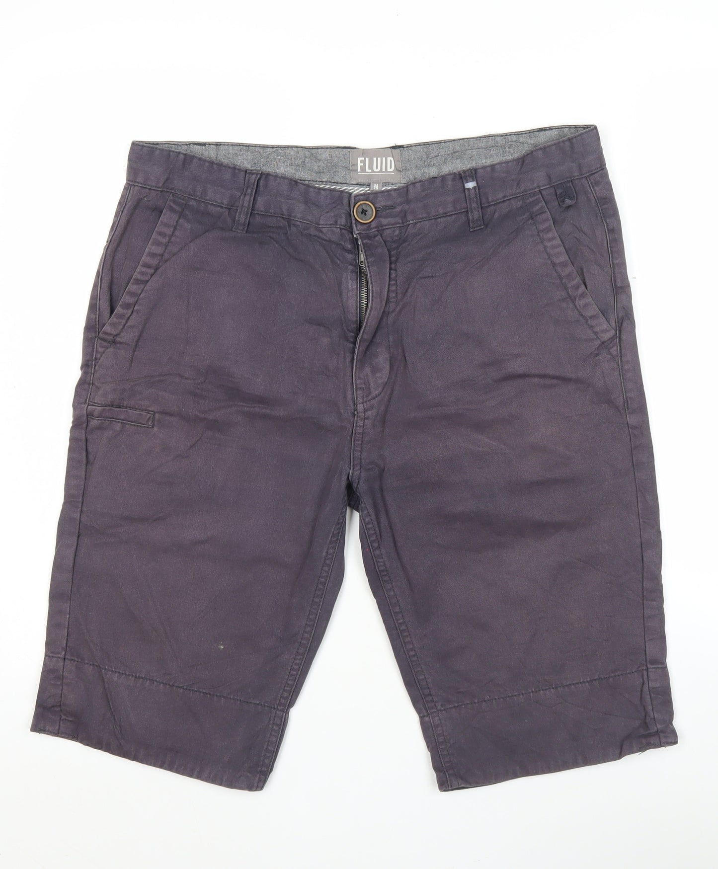 Fluid Men’s Purple Chino Shorts Size M 32in Cotton Summer Casual
