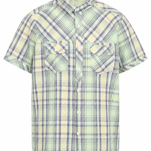 Easy Premium Vintage Men’s Green Plaid Short Sleeve Shirt S