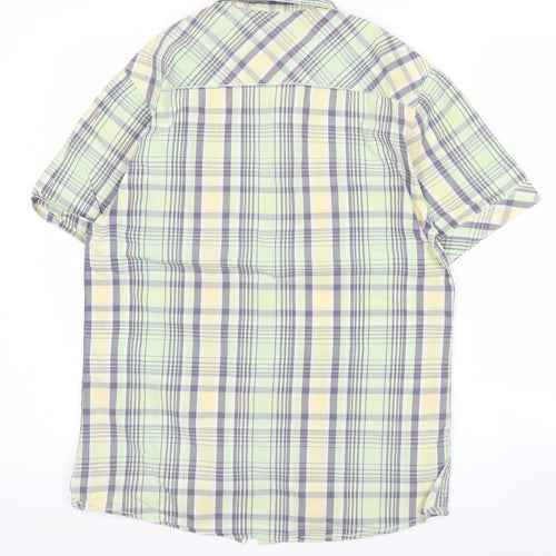 Easy Premium Vintage Men’s Green Plaid Short Sleeve Shirt S